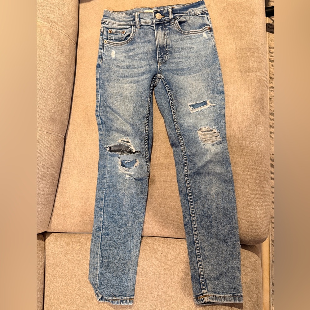 Kids Zara Blue Distressed Skinny Jeans